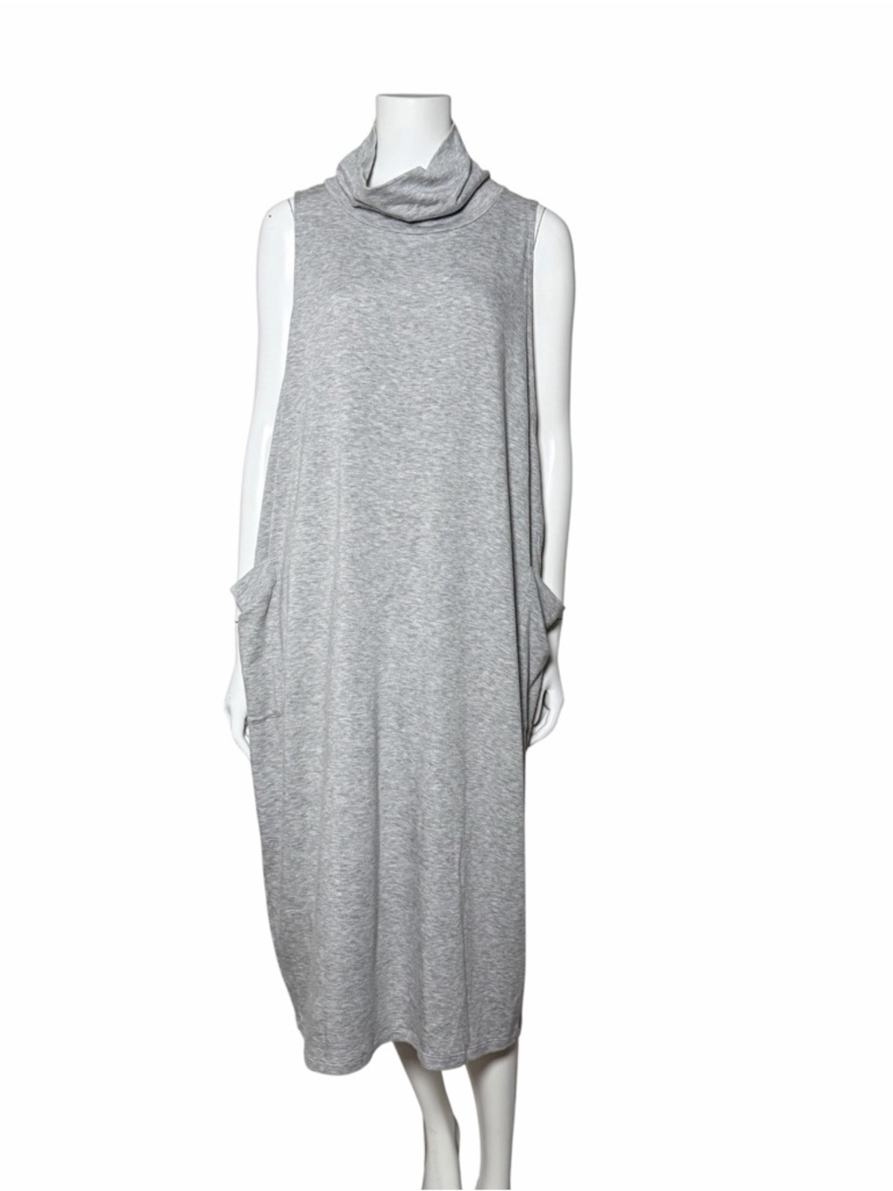 Eileen Fisher Tencel Lyocell Knit Jumper Dress Cowl Neck Sleeveless Lagenlook - Picture 2 of 7